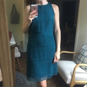 Loft teal lace dress